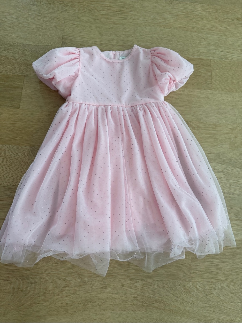 Lola and The Boys Pink Tulle Party Dress with Puff Sleeves Girls Size 8